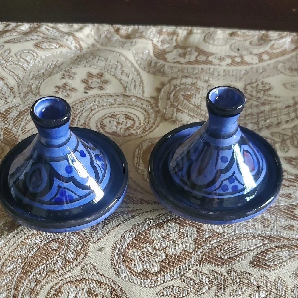 Blue Ceramic Tagine Set Of 2